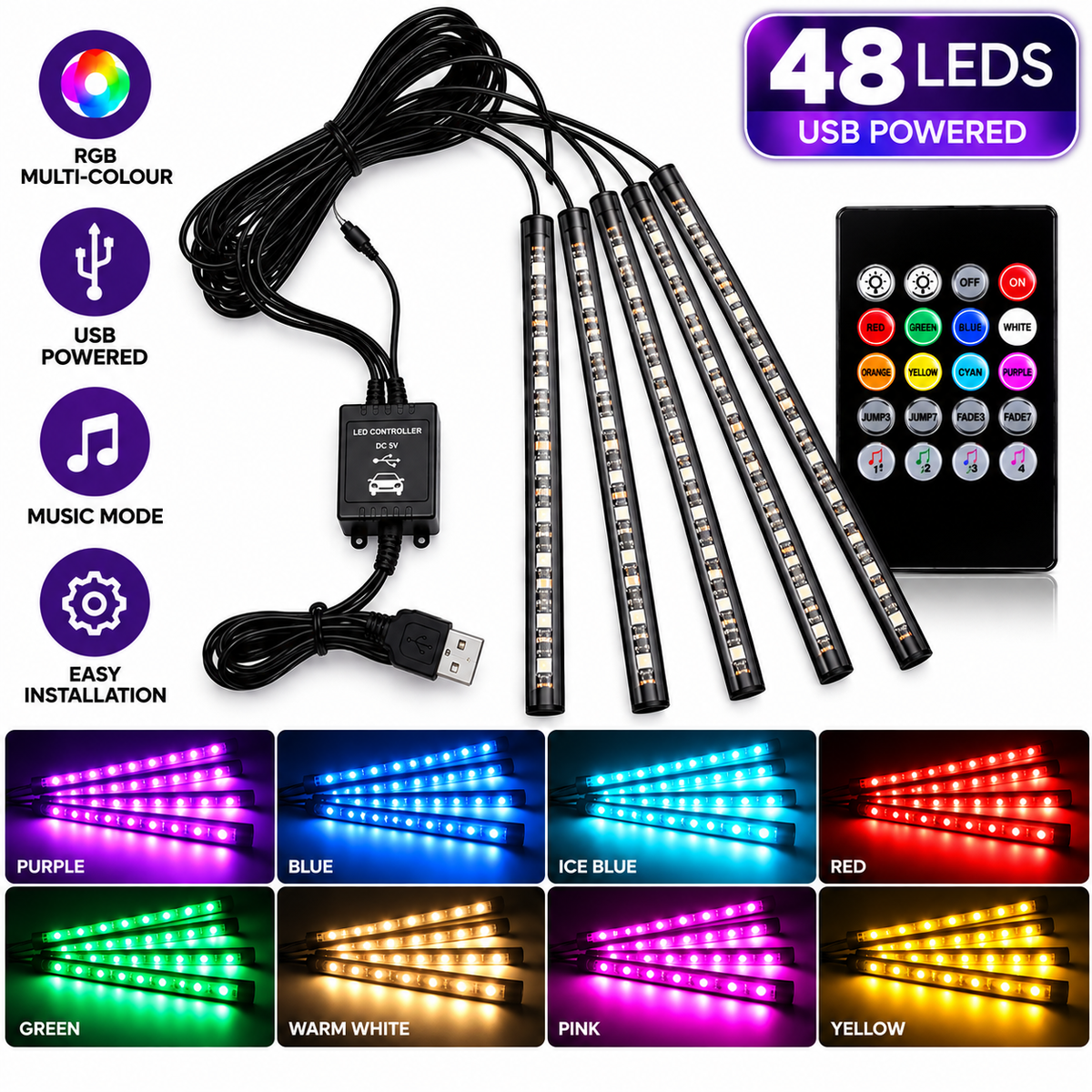 RGB Music Car Atmosphere Lights