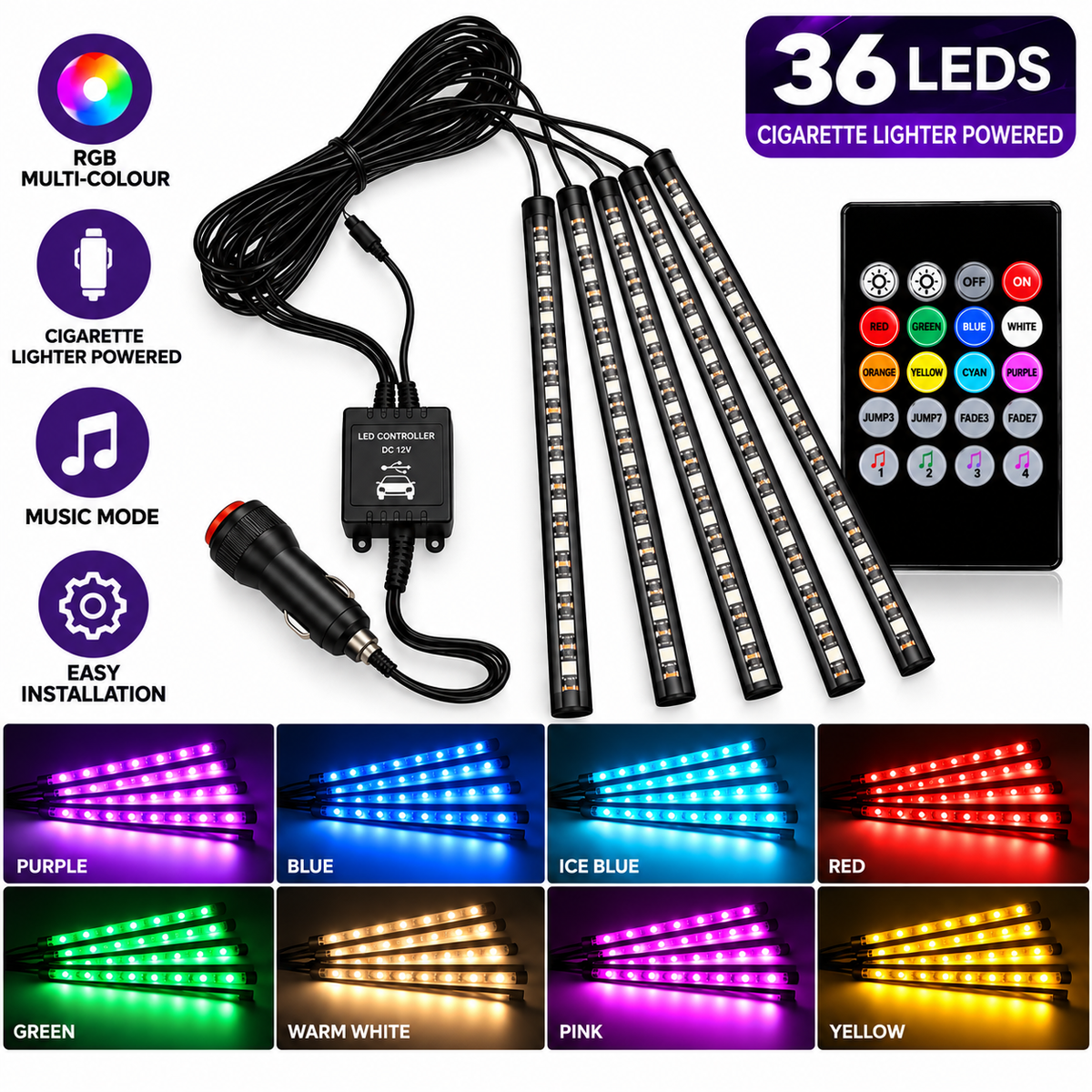 RGB Music Car Atmosphere Lights