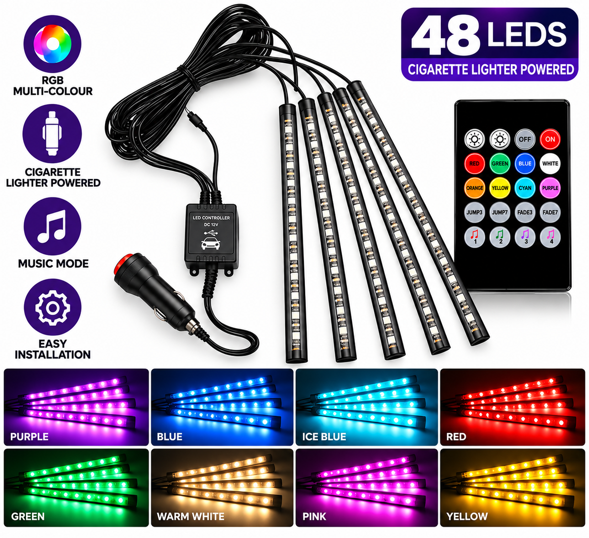 RGB Music Car Atmosphere Lights